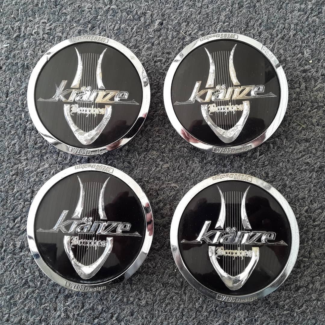 Weds Kranze Center Caps 57mm Gloss Black Silver