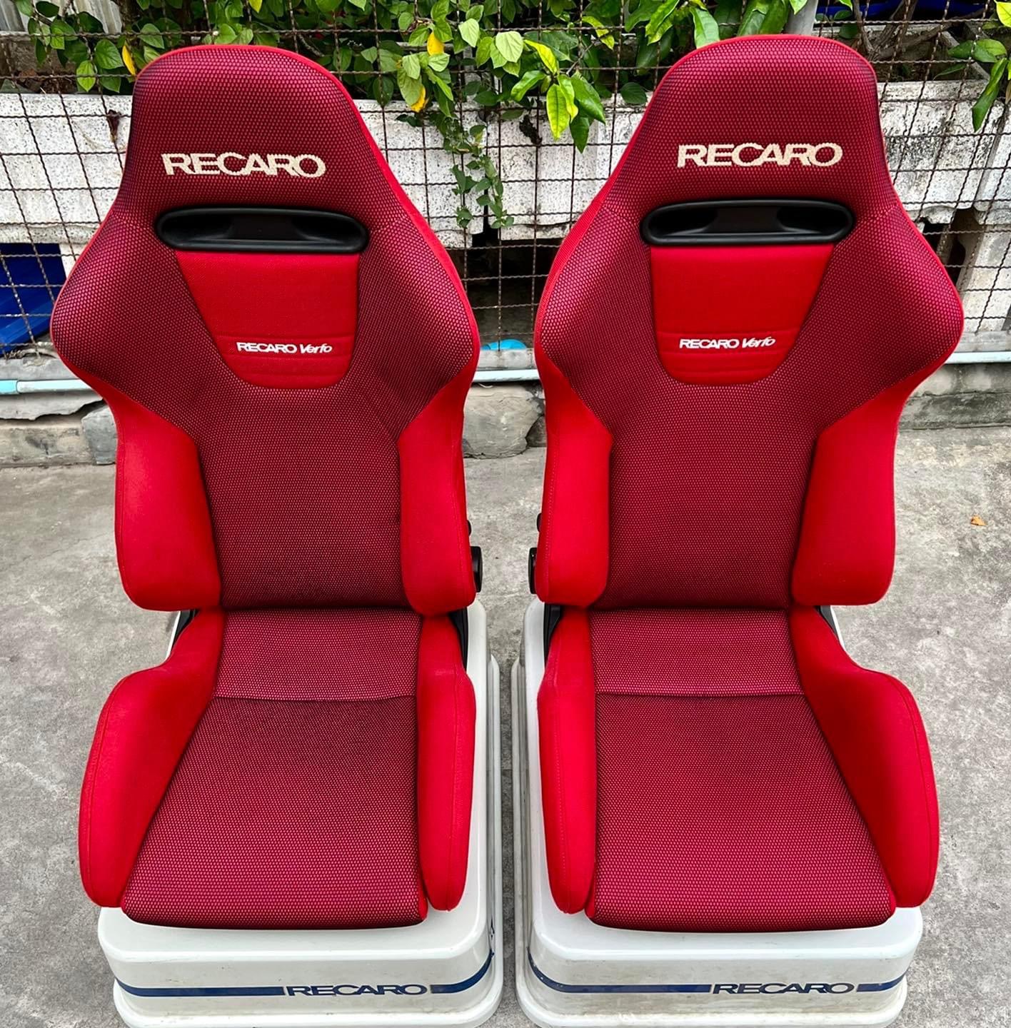 RECARO セミバケ PAIR OF Used AUTHENTIC RECARO LX BLACK Leather Net Headrest seats
