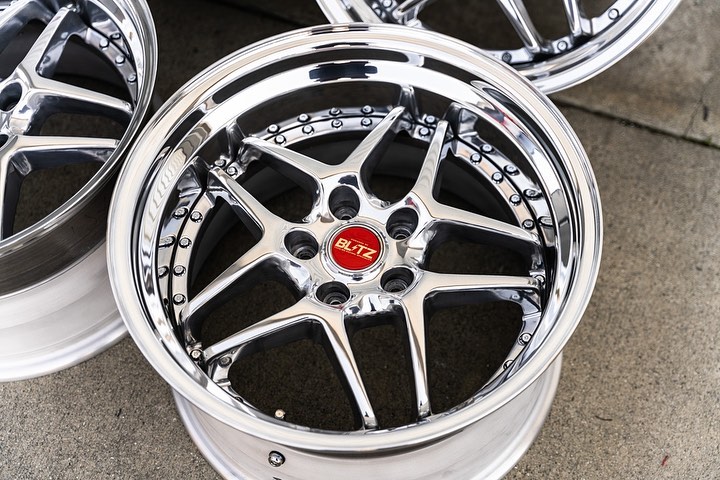 Blitz Type 03 Wheels | "18x9.5 & 10.5 ET +24 | Raw Chrome - Image 9