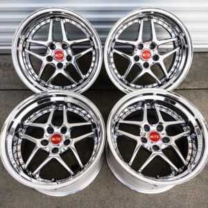 Blitz Type 03 Wheels | "18x9.5 & 10.5 ET +24 | Raw Chrome