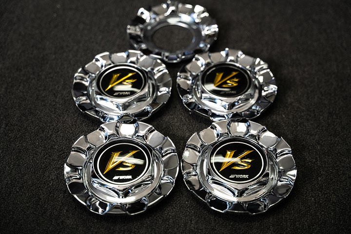 Work VSMX Center Caps | Gold & Black - Brand New - Image 3